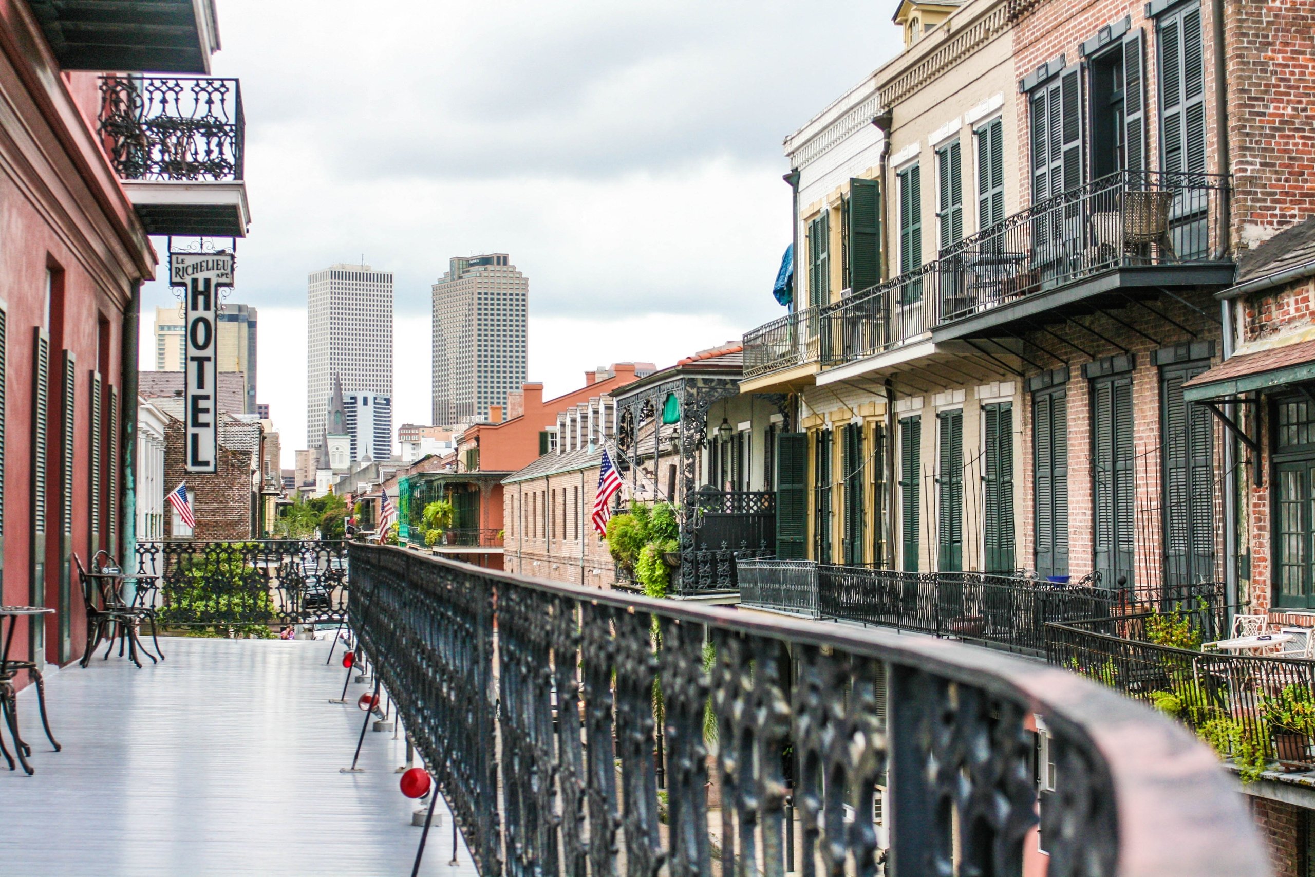 View from the French Quarter in new orleans to Downtown