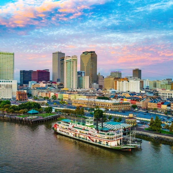 New Orleans, Louisiana, USA Downtown Skyline Aerial