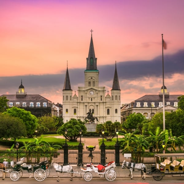 New Orleans, Louisiana at Jackson Square.